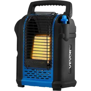 VEVOR Portable Propane Heater, 9000BTU Forced Radiant Space Heater with Stepless Temp Settings Tip - over Protection, Portable Garage/Shop for Sports, Boating, RVs, Indoor/Outdoor