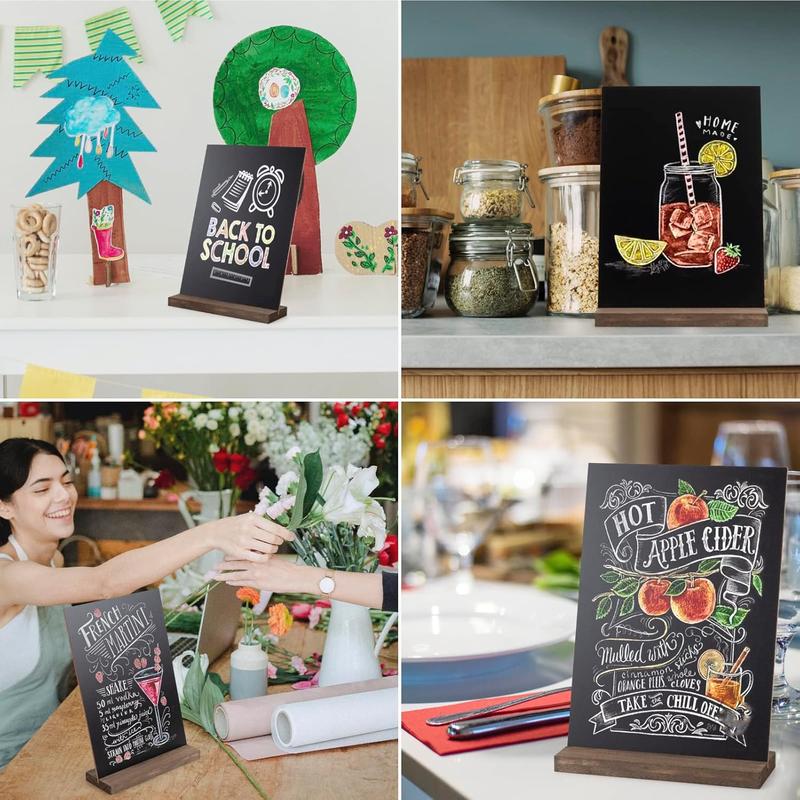 1Set Small Chalkboard Words Sign, 6 x 9 Inch Tabletop Decorative Chalk Board, Mini Double-Sided Erasable Message Menu Board for Food, Business, Wedding, Party