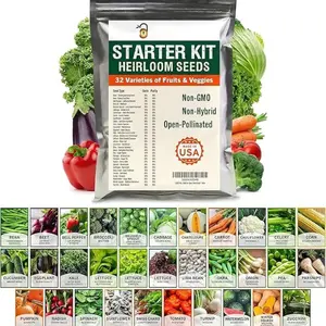 15,000 Heirloom Vegetable & Fruit Seeds Kit, 32 Variety Non GMO Garden Seed Pack for Indoor & Outdoor Planting, Long Term Seed Storage Collection for Home Gardening & Backyard Growing