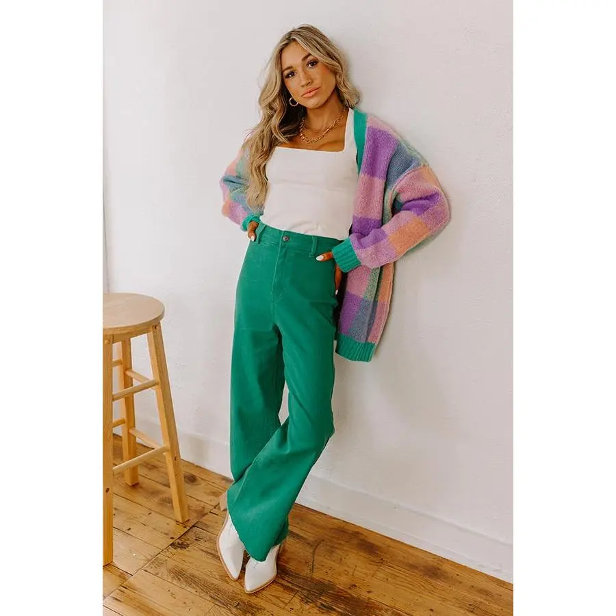 The Adriana High Waist Wide Leg Jean in Emerald