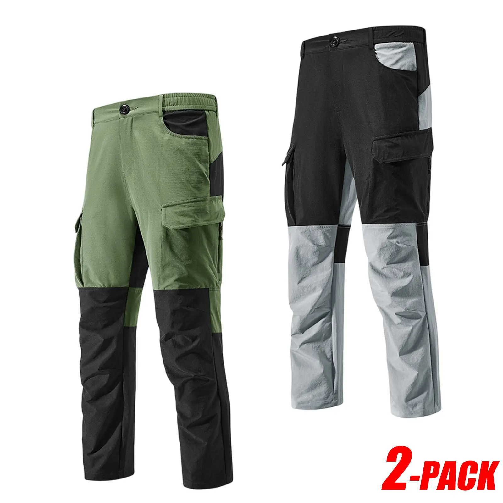 2-Piece Set - Green + Gray