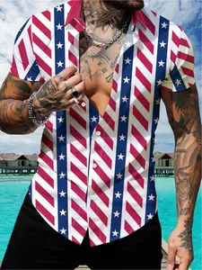 Men's Short Sleeve Shirt, Lightweight Summer Loose Fit Casual Shirt