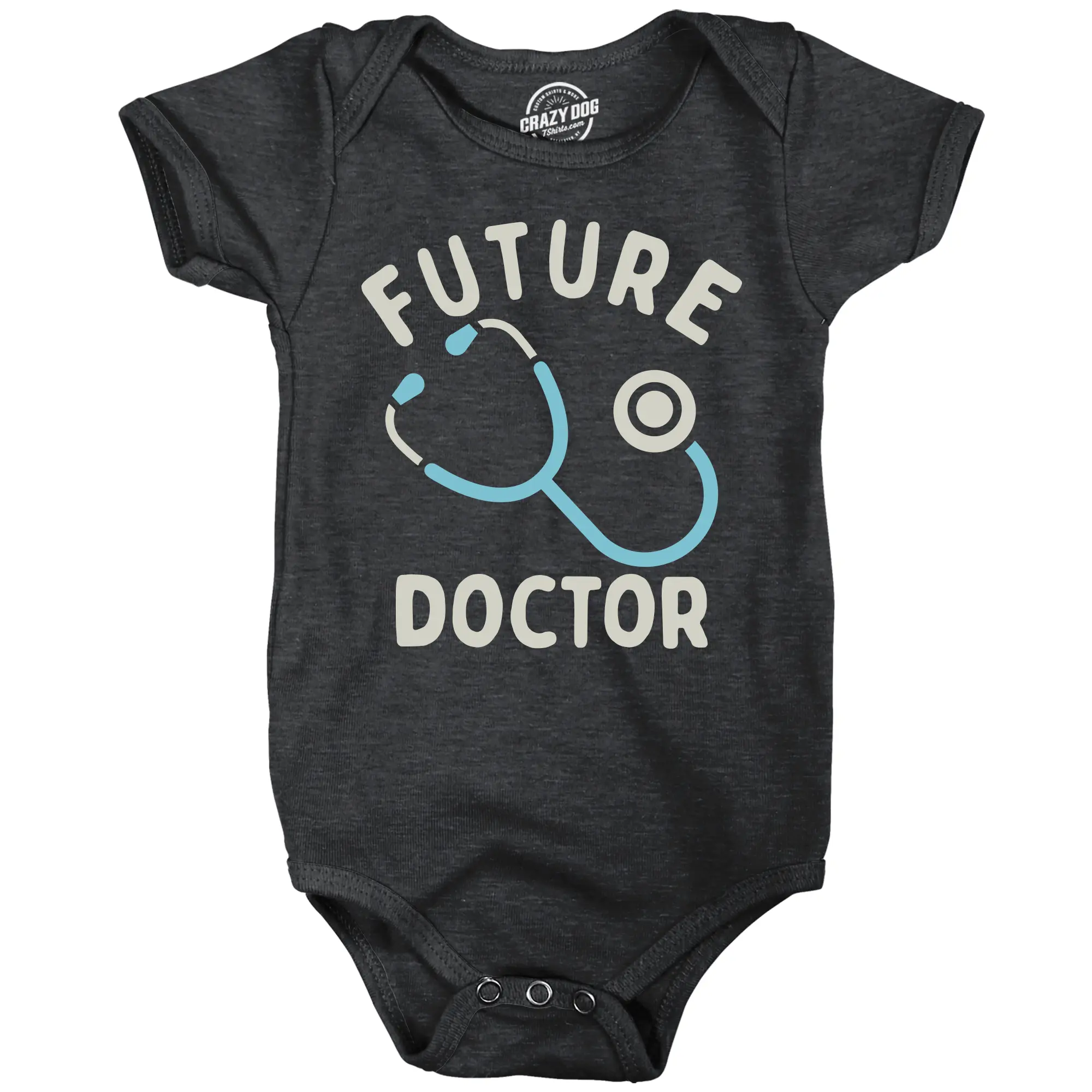 Future Doctor Baby Bodysuit Funny Sarcastic Stethoscope Graphic Novelty Jumper for Infants Funny Baby Onesies Funny Sarcastic Onesie Novelty Onesie Black -