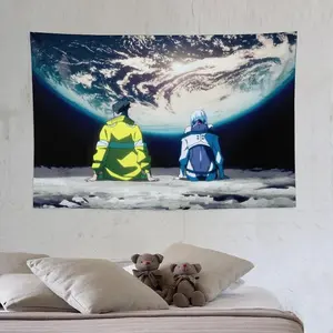 Cyberpunk 2077 Edgerunners Anime Tapestry, 40x30in/102x76cm Wall Hanging Game Poster, Light Peach Print, Room Decor, Wall Decor, Home Bedroom Accessory Gift (Home Supplies)