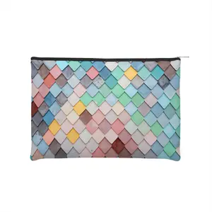 Colorful Skylight Tile Wallet Makeup Bag, Waterproof Ladies' Fun Makeup Bag, Zipper Travel Toiletries Bag Gift