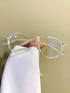 Vintage Round Frame Eyeglasses, Blue Light Blocking Eyeglasses for Women & Men, Fashion Eyeglasses for Work, Daily Clothing Decor, for Student Daily, Trendy Vintage Eyeglasses