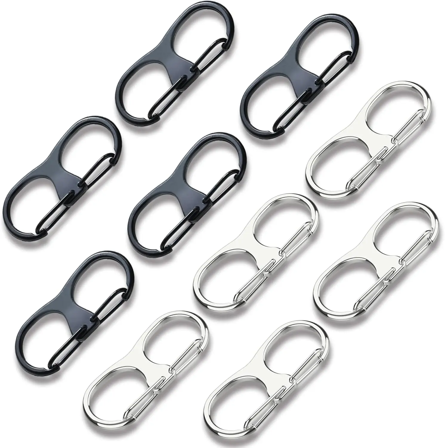 10 PCS Zipper Clips Anti Theft Alloy, Double Opening Small Carabiner,Zipper Lock for Luggage, Bag,Backpacks, Boots, Purses, Zipper Pull Replacemenand Travel
