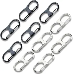 10 PCS Zipper Clips Anti Theft Alloy, Double Opening Small Carabiner,Zipper Lock for Luggage, Bag,Backpacks, Boots, Purses, Zipper Pull Replacemenand Travel