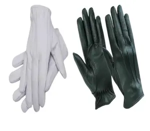 Unisex unlined Police Dressing Driving Fashion soft Sheep 100% Leather Gloves