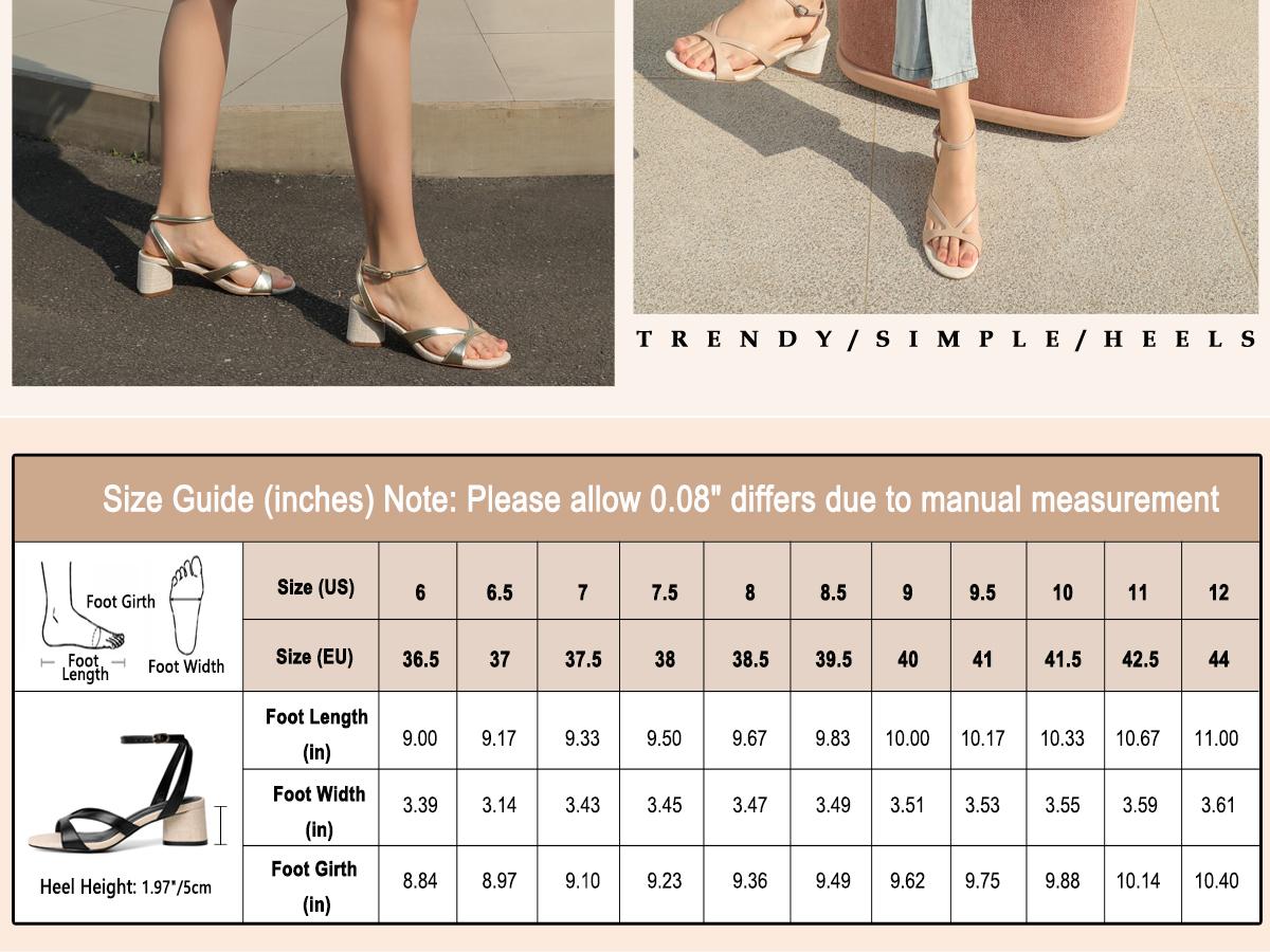 Reitoye Women's Chunky Heels Open Toe Woven Strappy Sandals Ankle Strap Low Block Heel Sandals Comfort Party Shoes