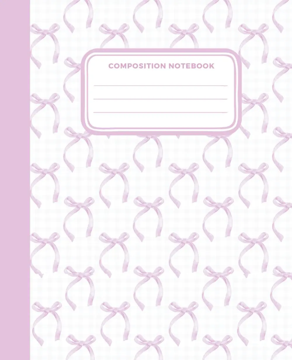 Super Cute Preppy Aesthetic Pastel Pink Composition Notebook White with Bows: Wide Ruled Journal for Girls Kids and Teens Ideal for School Journaling or Gifts