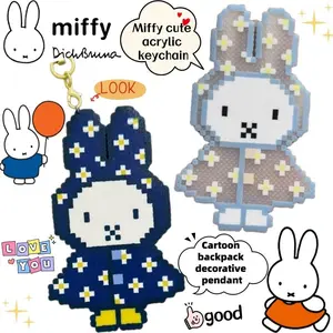 New Miffy Secondary Creative Cute Kawaii Acrylic Keychain Cartoon Personality Anime Peripheral Backpack Decorative Pendant Gift