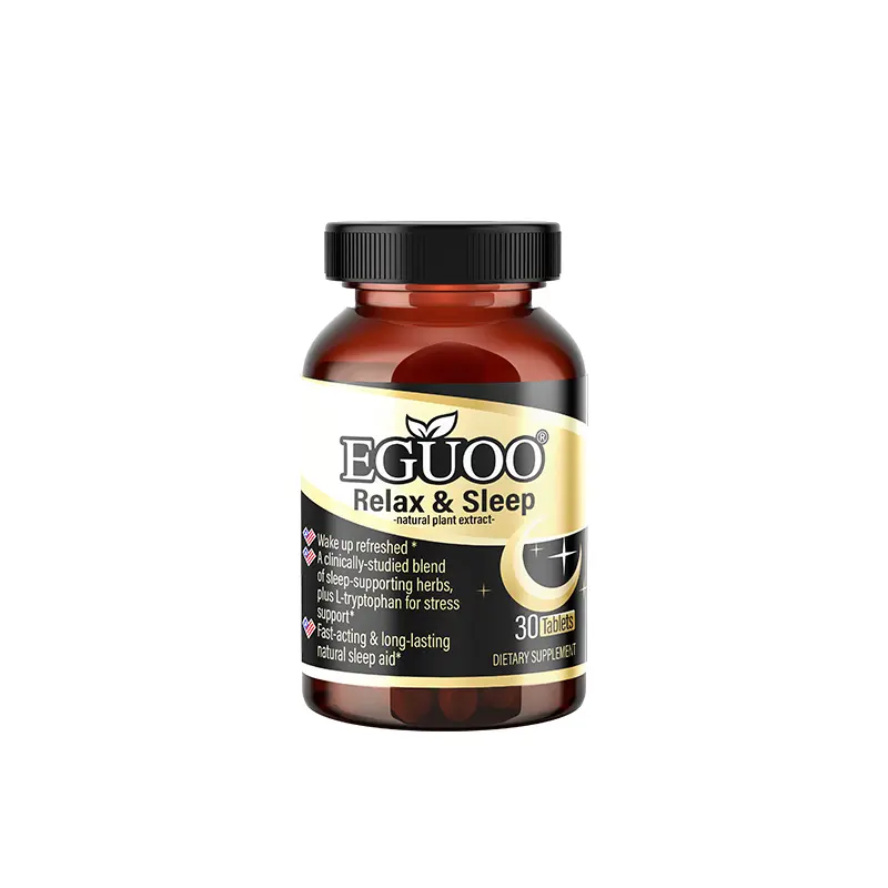 EGUOO Relax & Sleep 30 Tablets Natural Sleep Aid with Melatonin & Vitamin B6 for Insomnia Relief and Stress Support Healthcare