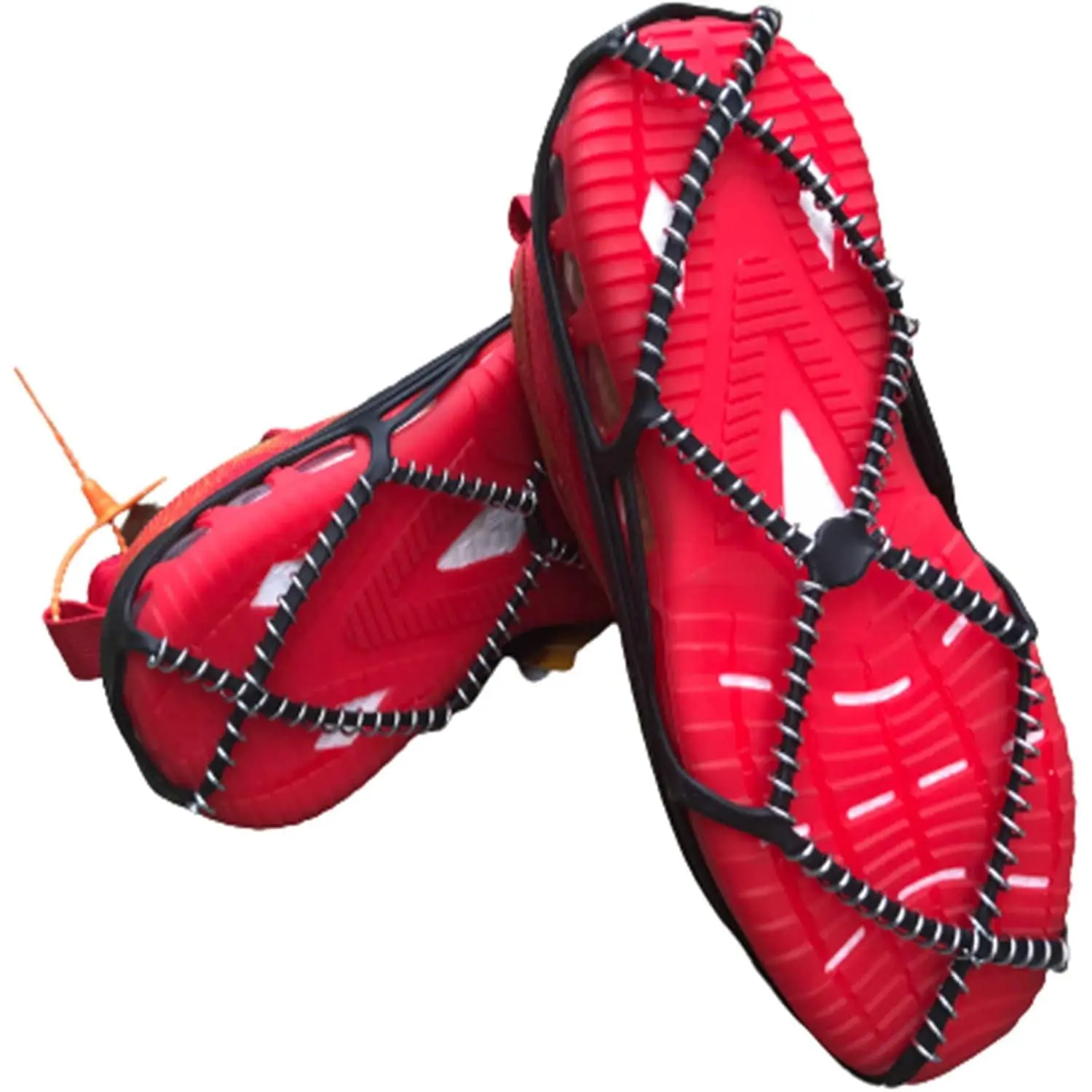 Traction Cleats,Ice Cleats Anti Slip Crampons Rubber Spikes Ice Snow Grippers for Boots and Shoes for Winter Walking on Snow and Ice Climbing Hiking Mountaineering 2PCS for Man and Woman