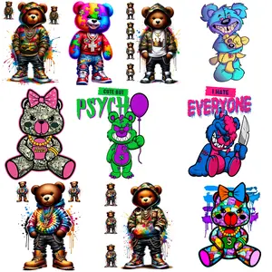 DTF Transfer 10-Pack Bears Design to Decorate DIY Projects on Cotton, Polyester and More