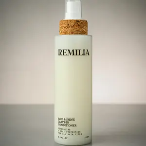 Remilia Hair Rice & Shine Leave-In Conditioner with Coconut Oil Olive Oil & Rice Syrup for Lightweight Detangling Heat Protection & Color Support