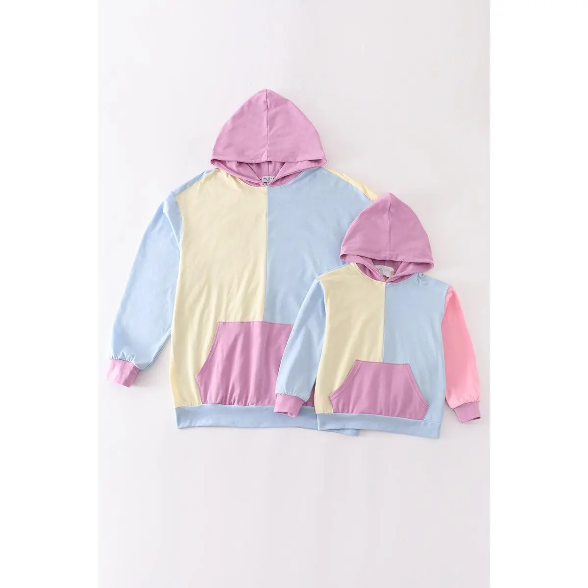 Multicolored blocks mom hoodie mom&me