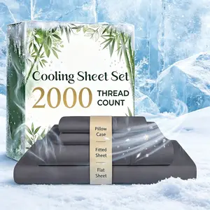 4PCS/6PCS Bamboo Cooling Queen Size Sheet Set - Children Bedding Set, Breathable and Comfortable - Fit For Hot Sleepers and Sweats, Pillowcases, Flat Sheet and Fitted Sheet - A Perfect Gift