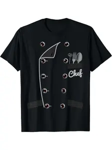 Chef T-shirt uniform jacket, realistic and fun chef shirt, cooking T-shirt