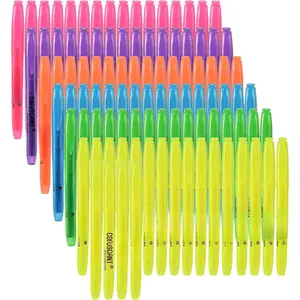 Highlighter - 100 pack color highlighter, color transparent visible fluorescent pen shell, wide chisel point mark, fluorescent pen, school, office
