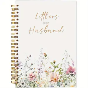 Floral & Letter Pattern Spiral Journal Notebook, 1 Count Letter to My Husband Spiral Journal Notebook, Sympathy Gifts Bereavement Gifts for Loss of Husband