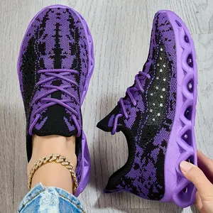 Men's fashion knitted breathable blade running shoes with shock absorption, comfortable non-slip and durable sneakers - suitable for men - suitable for running, sports and outdoor activities - the perfect gift for fitness enthusiasts