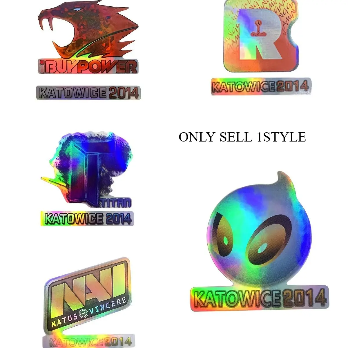 2PCS/SET Esports Event Holographic Logo Sticker, Logo Stickers For Stationery, Esports Small Items Holographic Team + Event Logo Decor With Esports Texture Details, CSGO Style