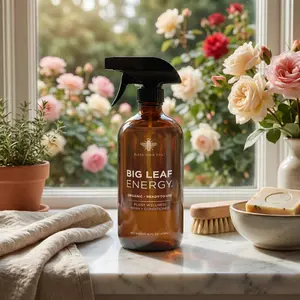 Big Leaf Energy (16 FL OZ) Glass Bottle, RTU Organic Neem Oil Spray for Plant with Essential Oils - Made in USA