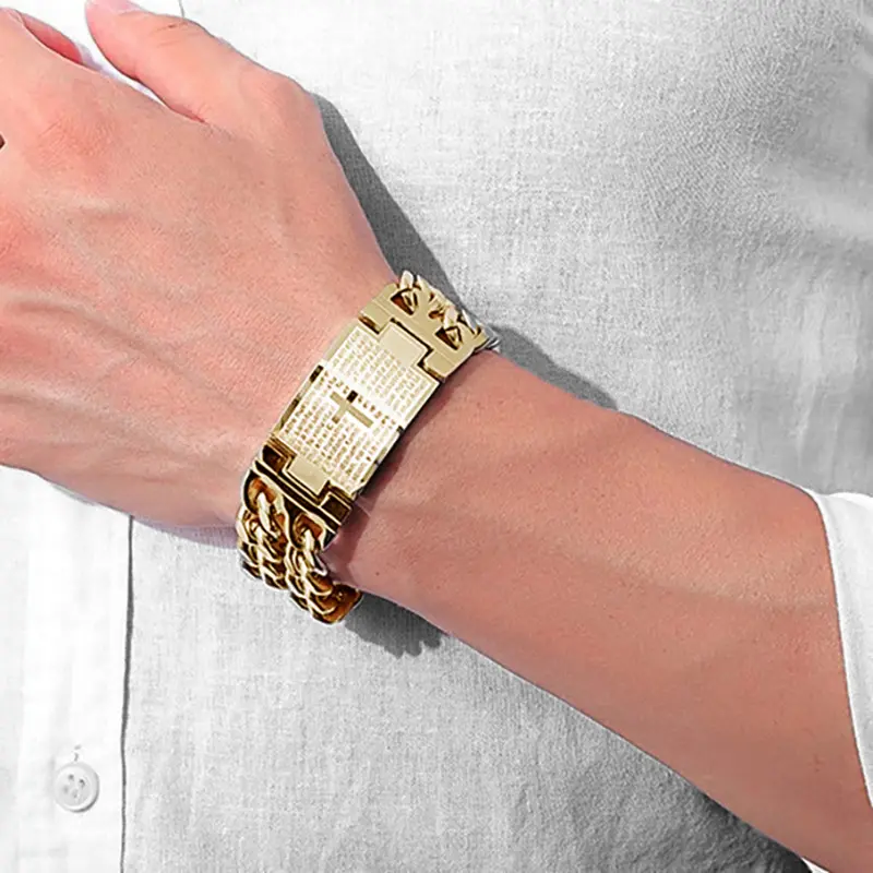 Hot Fashion HipHop Adjustable Twist Cross Titanium Bracelet Men