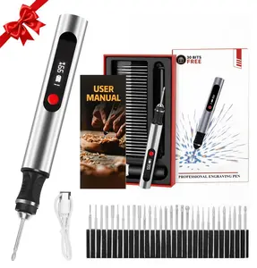 Engraving Pen with 30 Free Diamond Bits for Personalized Gifts & Practice Canvases Easy to Use USB-C Fast Charger 3 Speed Settings 8000-21000 RPM