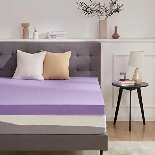 SINWEEK Gel Memory Foam Mattress Topper Ventilated Soft Mattress Pad, Bed Topper, CertiPUR-US Certified, Purple