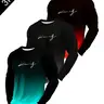 3-Pack Men's Long Sleeve T-Shirts, Gradient King Print, Cool Graphic Tee, Regular Fit, All-Season Comfort, Round Neck, Soft Fabric