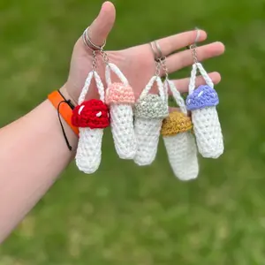 mushroom chapstick/ lighter holder keychain