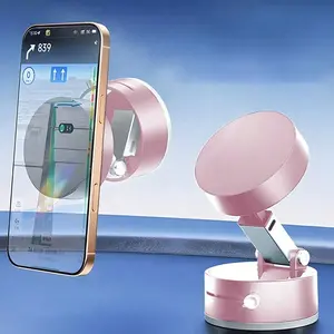Vacuum Magnetic Suction Phone Holder,Upgraded 360 ° Adjustable Cup Car Mount,Hands-Free Cell Holder for Car/Gym/Mirror/Smooth Surface,Compatible with iPhone 16/15/14/13/12 Series Pink Strawberry Beaded Charm mobile fake Hollow Design Frameless Phone Case