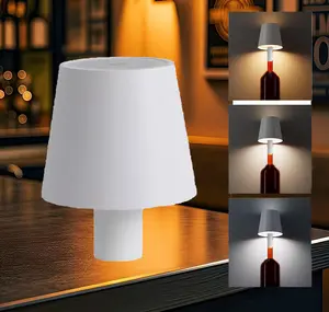 1PC LED Bottle Lamp, 3 Color Temperature Stepless Dimming, Rechargeable Wireless Touch Light, Romantic Ambient Night Light for Home Bar, Wedding, Party & Holiday Decor, Ideal Creative Festival & Birthday Gift