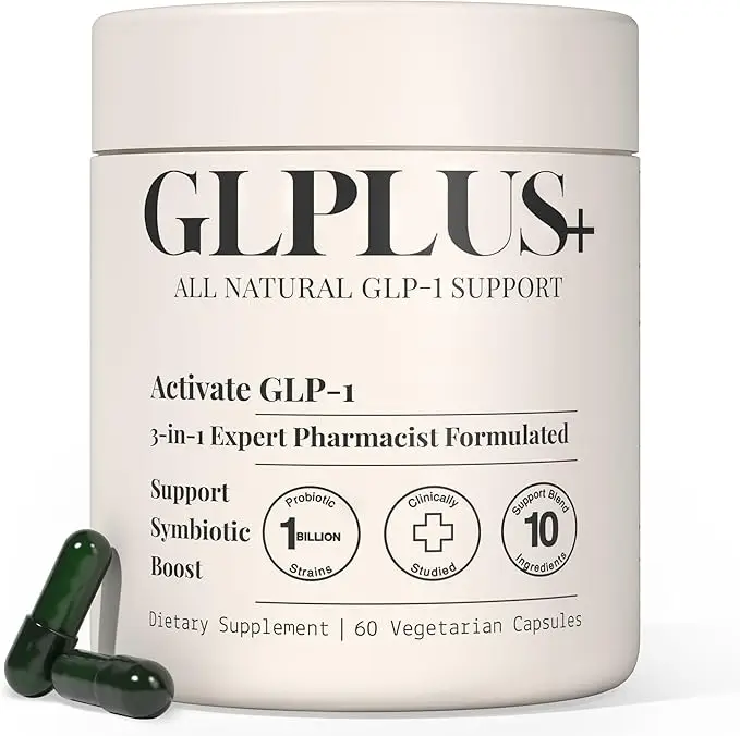 GLPLUS+ | Plant-Based Herbal Capsules – Natural GLP-1 Support | 60 Vegan Capsules