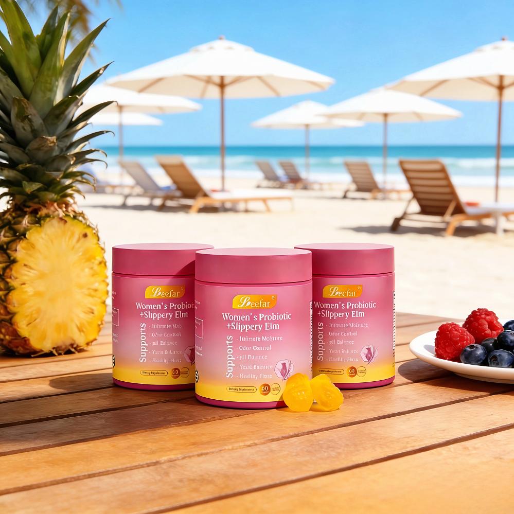 [Try it]Her Juicy All-in-One Probiotic Gummies - Slippery Elm,Prebiotics & Lactobacillus for Women's pH Balance &Dryness Comfort - Hawaiian Pineapple 60 Count