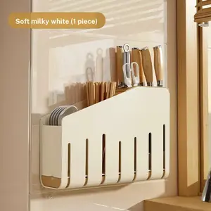 Wall-Mounted Chopstick Storage Box, Dual-Use Countertop Holder, Cutlery Organizer for Knives, Forks, Spoons, Durable Drainage Design