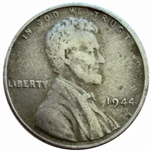 1944 Lincoln Wheat Vintage US WW2 Era Antique American Display with Rich Copper-Tone Finish and Vintage-Style for Collectors