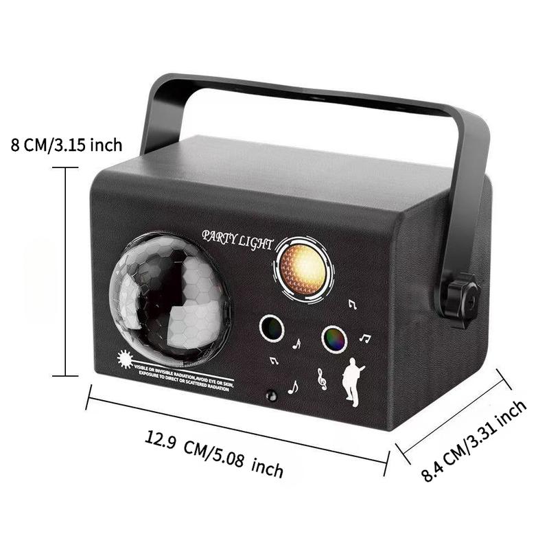 1pc 3-in-1 Square Disco Light Modern Black Style Sound Activated Strobe Multi-Mode Party Lamp for Home, KTV, Stage, and DJ Events