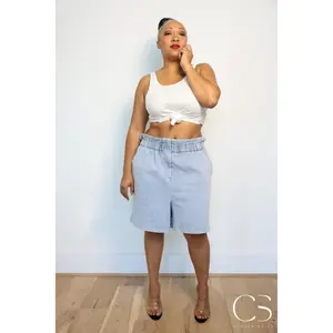 Curvy Blue Jean Shorts
