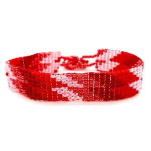 Red Zig Zag Boho Bracelet