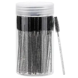 100 Pcs Disposable Mascara Wands, Crystal Eyebrow Spoolies Brush for Eyelash Extensions.