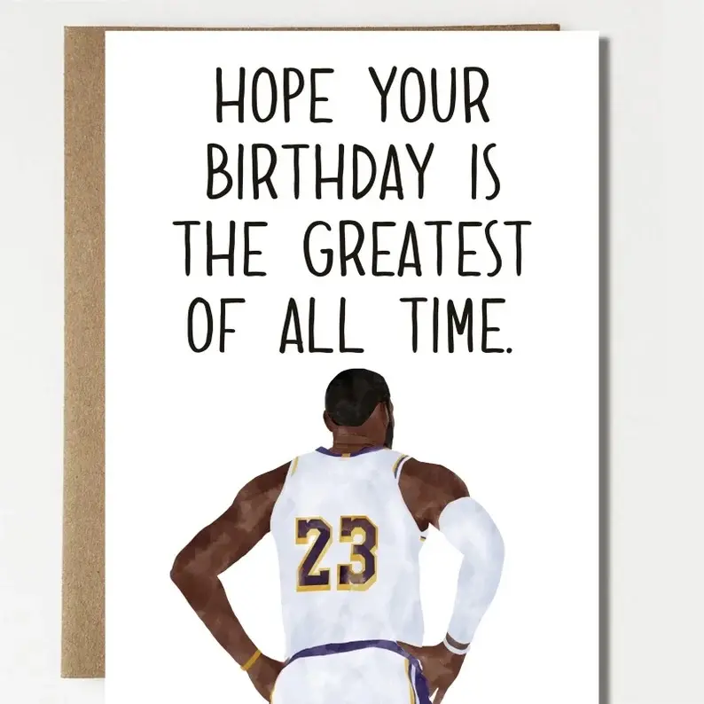 Greatest of All Time LB Birthday Card - Card for Dad - greeting Card