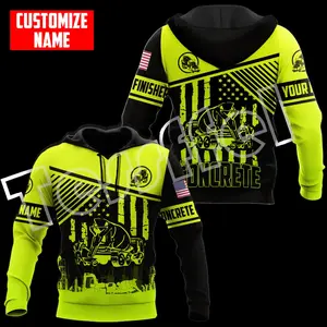 Tessffel Custom Name Concrete Trucker Driver Worker Retro Tattoo Streetwear 3DPrint Men/Women Pullover Casual Funny