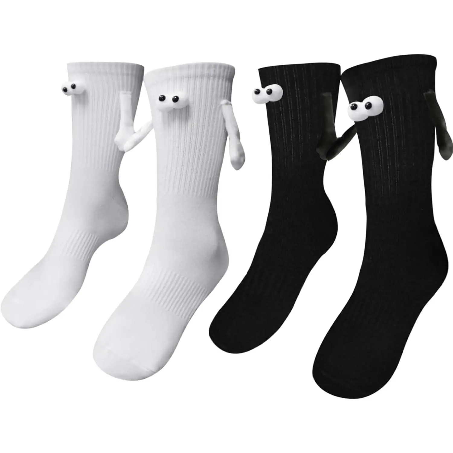 QQC P-SOK020  Magnetic Hand Holding Socks - Funny & Crazy Silly Socks for Kids & Adults - White Elephant Novelty Gifts