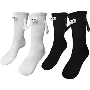QQC P-SOK020  Magnetic Hand Holding Socks - Funny & Crazy Silly Socks for Kids & Adults - White Elephant Novelty Gifts