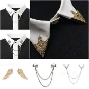 Gold Silver Chain Collar Clips & Brooches - Elegant Design for Versatile Use stylish headwear