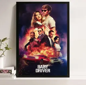 Baby Driver Movie Poster Handmade Canvas Wall Art N03