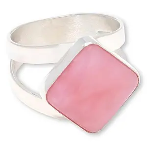Mine Finds by Jay King Gallery Collection Sterling Silver Peruvian Pink Opal Ring